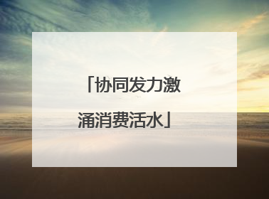 协同发力激涌消费活水