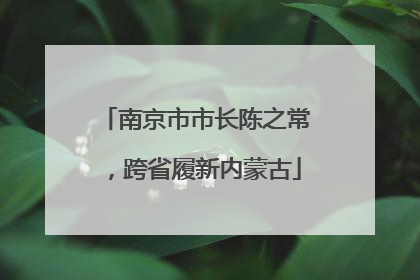 南京市市长陈之常，跨省履新内蒙古