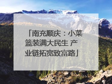 南充顺庆：小菜篮装满大民生 产业链拓宽致富路