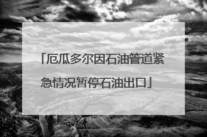 厄瓜多尔因石油管道紧急情况暂停石油出口