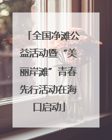 全国净滩公益活动暨“美丽岸滩”青春先行活动在海口启动