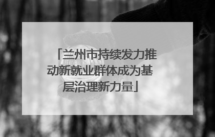 兰州市持续发力推动新就业群体成为基层治理新力量