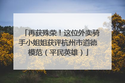 再获殊荣！这位外卖骑手小姐姐获评杭州市道德模范（平民英雄）