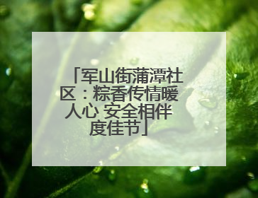 军山街蒲潭社区：粽香传情暖人心 安全相伴度佳节