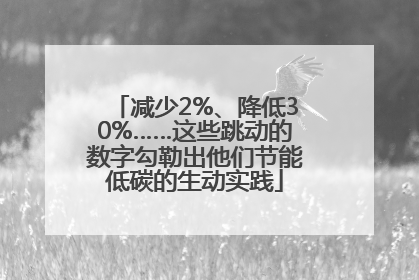 减少2%、降低30%……这些跳动的数字勾勒出他们节能低碳的生动实践