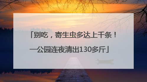 别吃，寄生虫多达上千条！一公园连夜清出130多斤