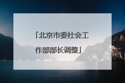 北京市委社会工作部部长调整
