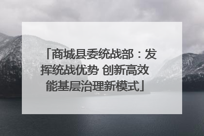 商城县委统战部：发挥统战优势 创新高效能基层治理新模式
