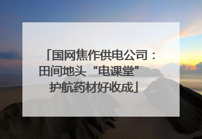 国网焦作供电公司：田间地头“电课堂” 护航药材好收成