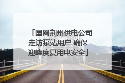 国网荆州供电公司走访泵站用户 确保迎峰度夏用电安全