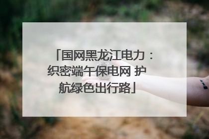 国网黑龙江电力：织密端午保电网 护航绿色出行路