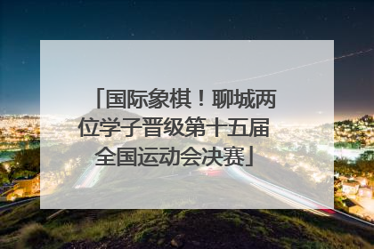 国际象棋！聊城两位学子晋级第十五届全国运动会决赛