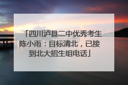 四川泸县二中优秀考生陈小雨：目标清北，已接到北大招生组电话