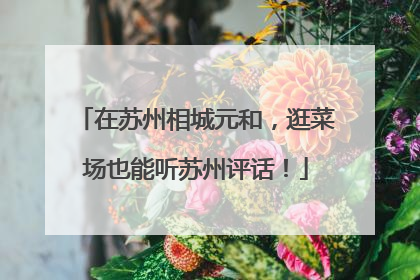 在苏州相城元和，逛菜场也能听苏州评话！