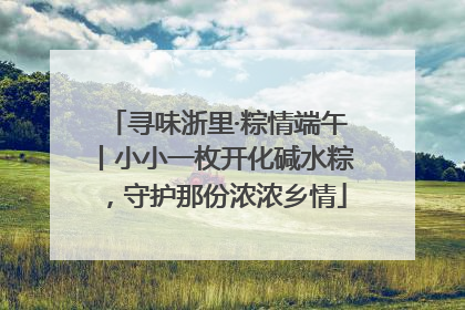 寻味浙里·粽情端午丨小小一枚开化碱水粽，守护那份浓浓乡情