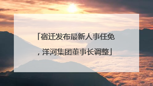 宿迁发布最新人事任免，洋河集团董事长调整
