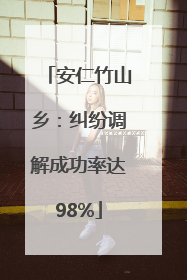 安仁竹山乡：纠纷调解成功率达98%