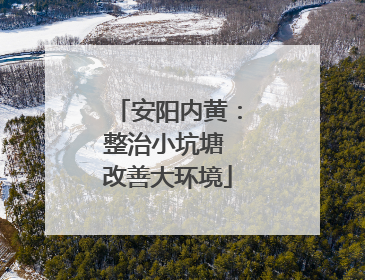 安阳内黄：整治小坑塘 改善大环境
