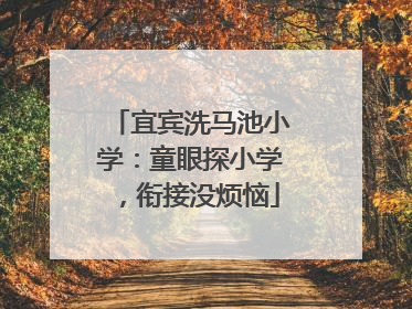 宜宾洗马池小学：童眼探小学，衔接没烦恼