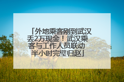外地乘客刚到武汉丢2万现金！武汉乘客与工作人员联动 半小时完璧归赵