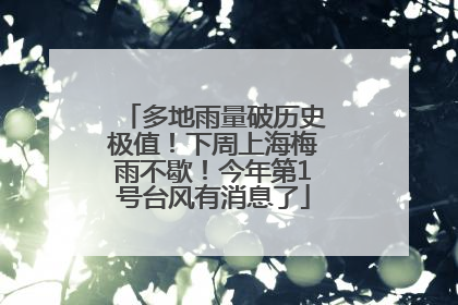 多地雨量破历史极值！下周上海梅雨不歇！今年第1号台风有消息了