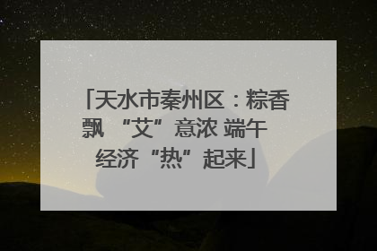 天水市秦州区：粽香飘 “艾”意浓 端午经济“热”起来