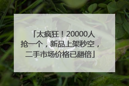太疯狂！20000人抢一个，新品上架秒空，二手市场价格已翻倍