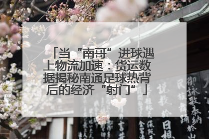 当“南哥”进球遇上物流加速：货运数据揭秘南通足球热背后的经济“射门”