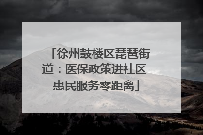 徐州鼓楼区琵琶街道：医保政策进社区 惠民服务零距离