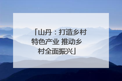 山丹：打造乡村特色产业 推动乡村全面振兴