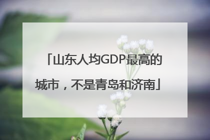 山东人均GDP最高的城市，不是青岛和济南