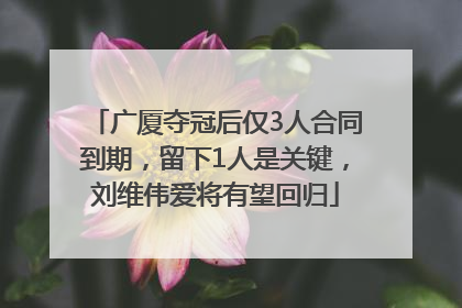 广厦夺冠后仅3人合同到期，留下1人是关键，刘维伟爱将有望回归