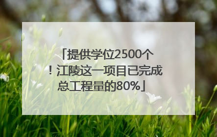 提供学位2500个！江陵这一项目已完成总工程量的80%