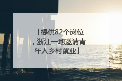 提供82个岗位，浙江一地邀请青年入乡村就业