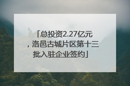 总投资2.27亿元，洛邑古城片区第十三批入驻企业签约