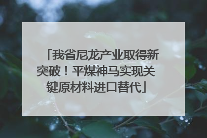 我省尼龙产业取得新突破！平煤神马实现关键原材料进口替代