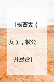杨茜雯（女），被公开悬赏