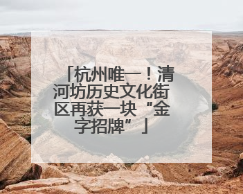 杭州唯一！清河坊历史文化街区再获一块“金字招牌”
