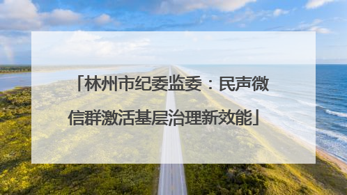 林州市纪委监委：民声微信群激活基层治理新效能