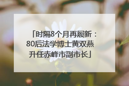 时隔8个月再履新：80后法学博士黄双燕升任赤峰市副市长
