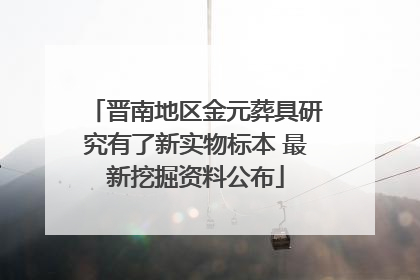 晋南地区金元葬具研究有了新实物标本 最新挖掘资料公布