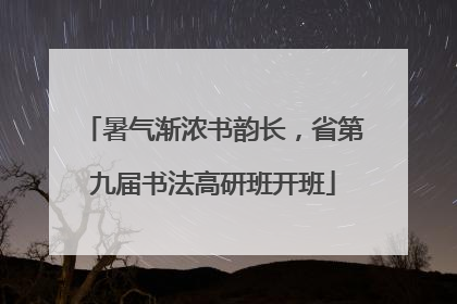 暑气渐浓书韵长，省第九届书法高研班开班
