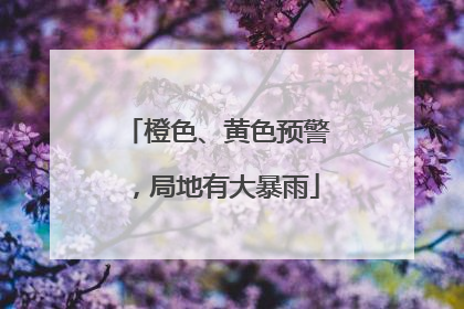 橙色、黄色预警，局地有大暴雨