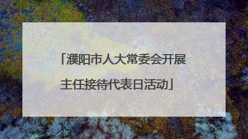濮阳市人大常委会开展主任接待代表日活动