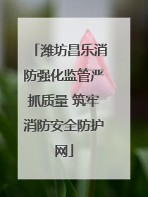 潍坊昌乐消防强化监管严抓质量 筑牢消防安全防护网