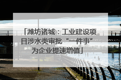 潍坊诸城：工业建设项目涉水类审批“一件事” 为企业提速增值