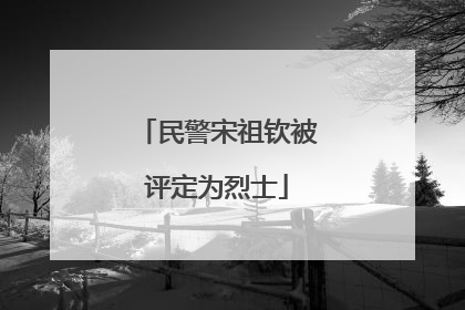民警宋祖钦被评定为烈士
