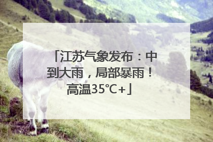 江苏气象发布：中到大雨，局部暴雨！高温35℃+