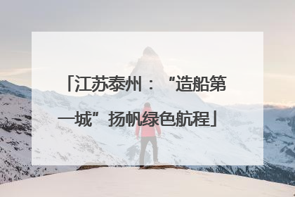 江苏泰州：“造船第一城”扬帆绿色航程