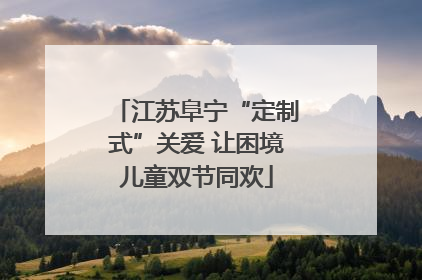 江苏阜宁“定制式”关爱 让困境儿童双节同欢